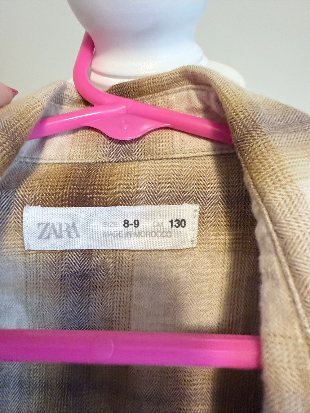 Zara girls button down plaid long sleeve shirt size 8-9 - Picture 8 of 9